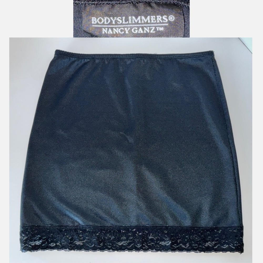 Nancy Ganz Bodyslimmers body shaper M black half slip lightweight control